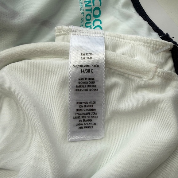 Coco Reef Womens Stellar Tropical Printed Open Back One Piece Swimsuit 14/38C - Picture 6 of 8